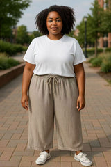 Pantalon fluide en gaze de coton