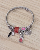 Bracelet souple - Argent lapin rose