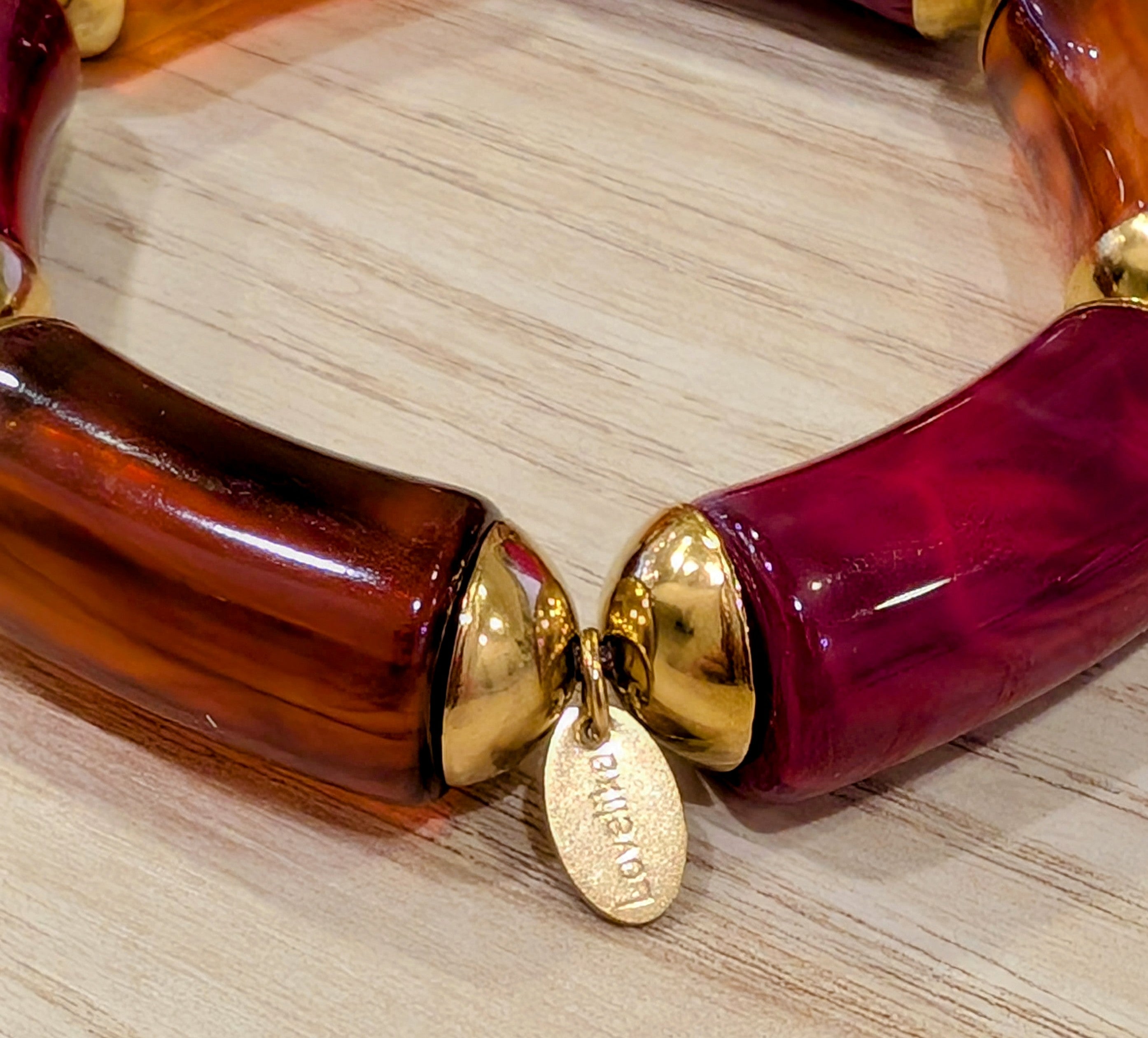 Bracelet élastiqué - Bordeaux et Rouille