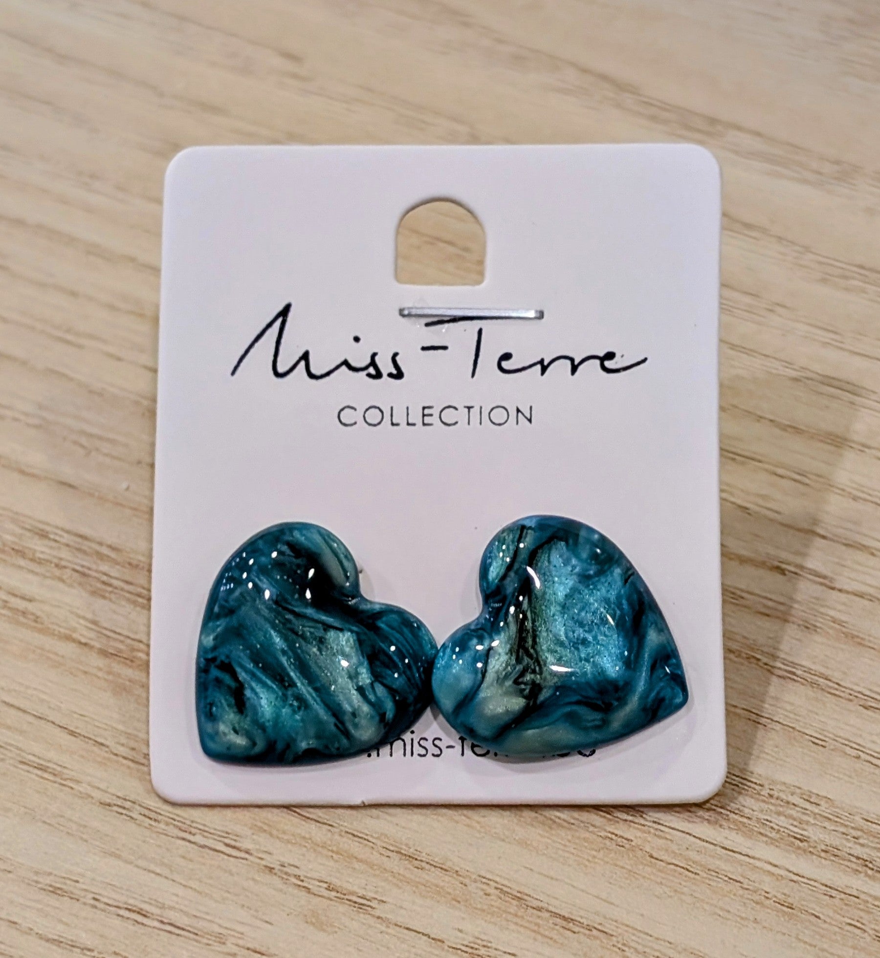 Boucles d'oreilles coeur turquoise