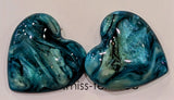 Boucles d'oreilles coeur turquoise