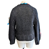 Gilet court coloré  avec fleurs