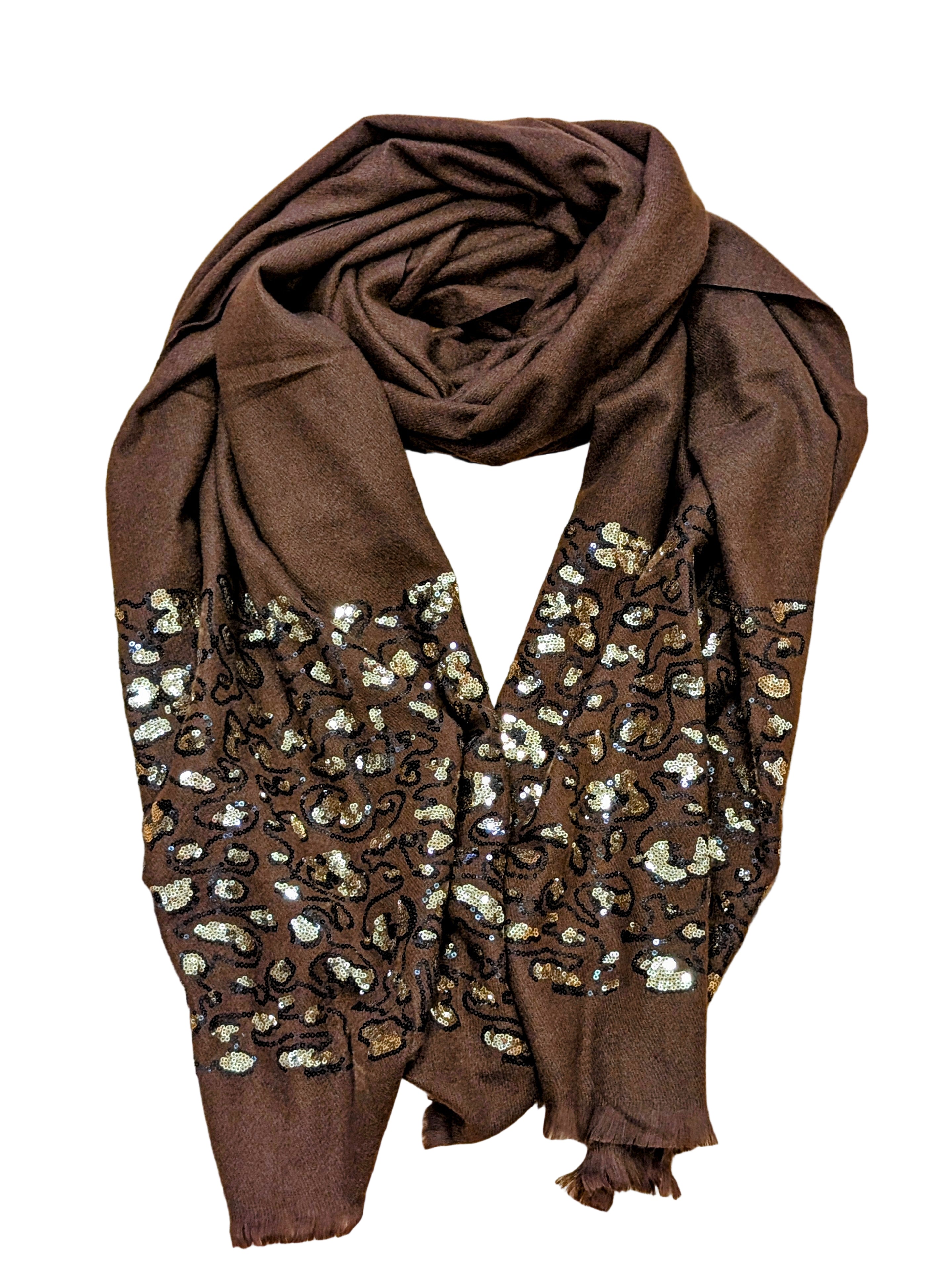 Echarpe douce avec sequins bicolores