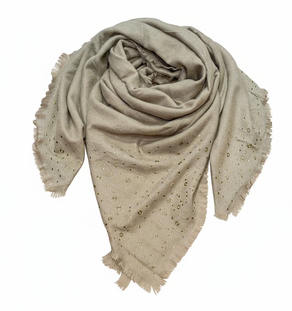 Echarpe avec cercles dorés en métal