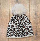 Bonnet Léopard avec pompon