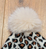 Bonnet Léopard avec pompon