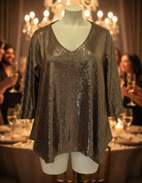 Tunique KATY Courte Pailletée - Dorée