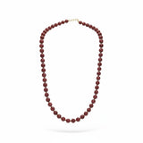 Collier long - Perles en résine bordeaux