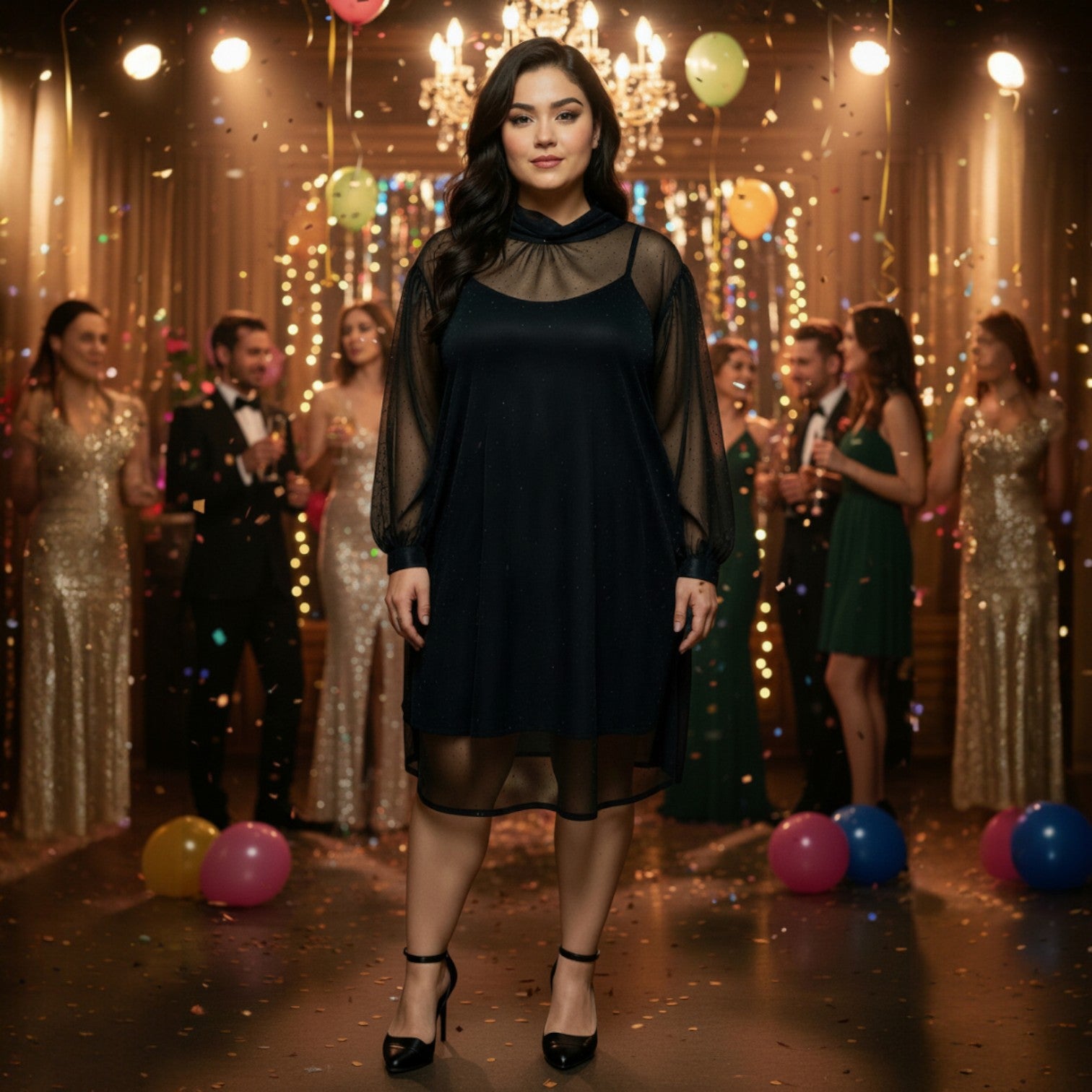 Robe de soirée - voilage et strass