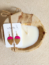 Bougie artisanale - Bougie bois Nymphéa + Boucles d'oreilles