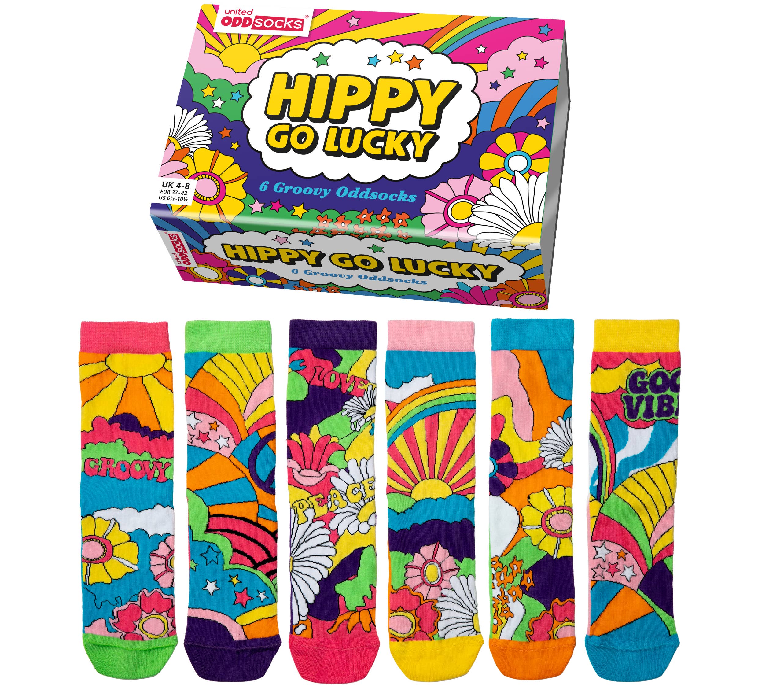 HIPPY GO LUCKY | Coffret cadeau de 6 chaussettes dépareillées - 37-42