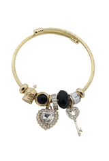 Bracelet souple Coeur et Clé