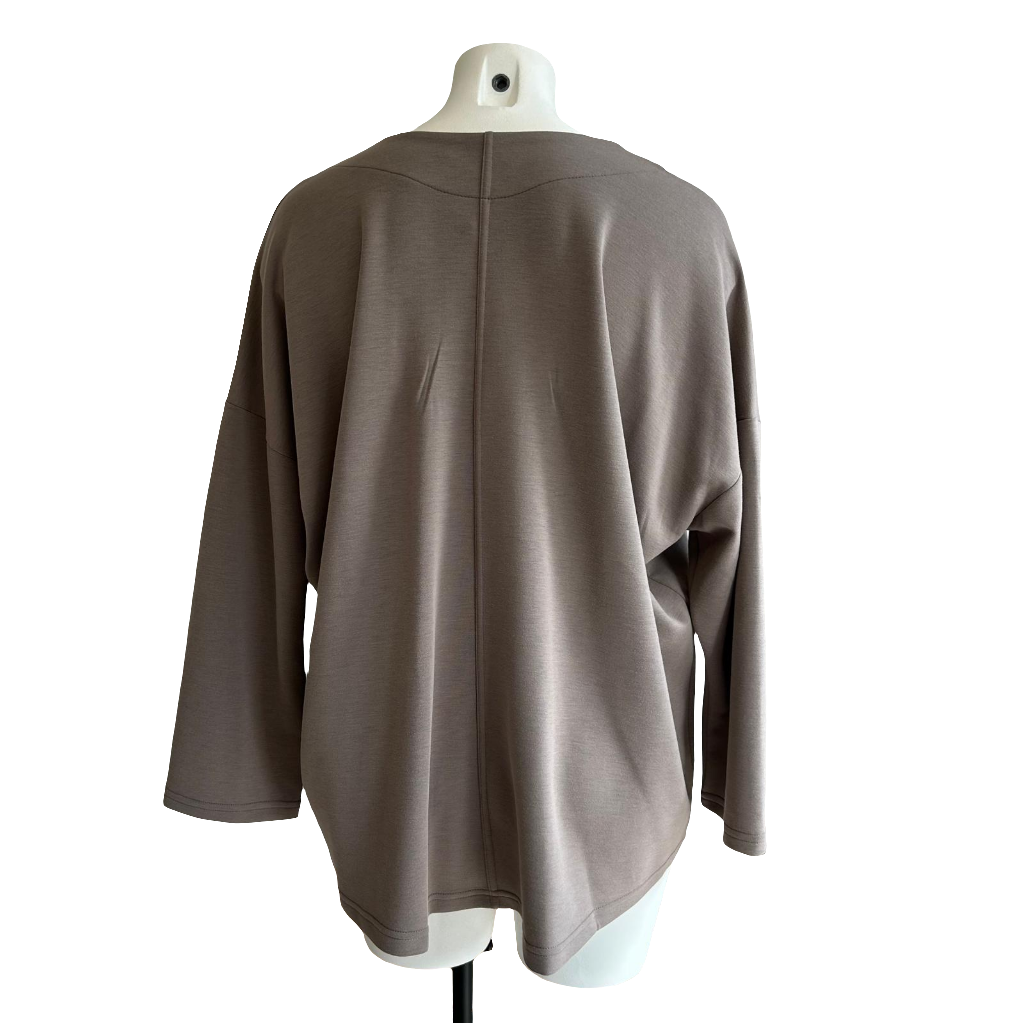 Sweat col rond coeur léopard