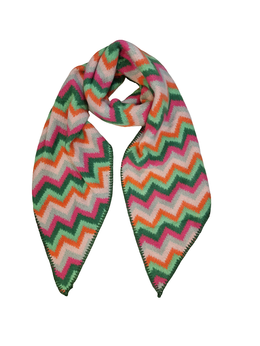 Écharpe en pointe motif zigzag