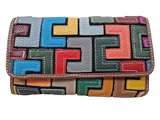 Portefeuille en cuir Tétris