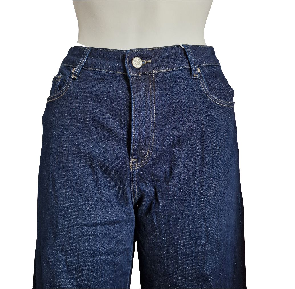 Pantalon jean "Monday" avec trame brillante