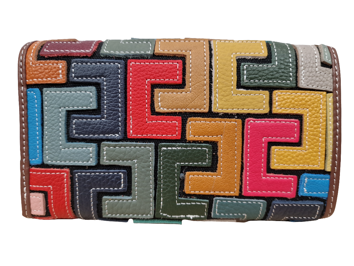Portefeuille en cuir Tétris