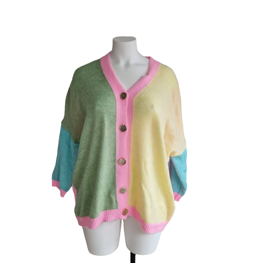 Gilet tricolore avec boutons