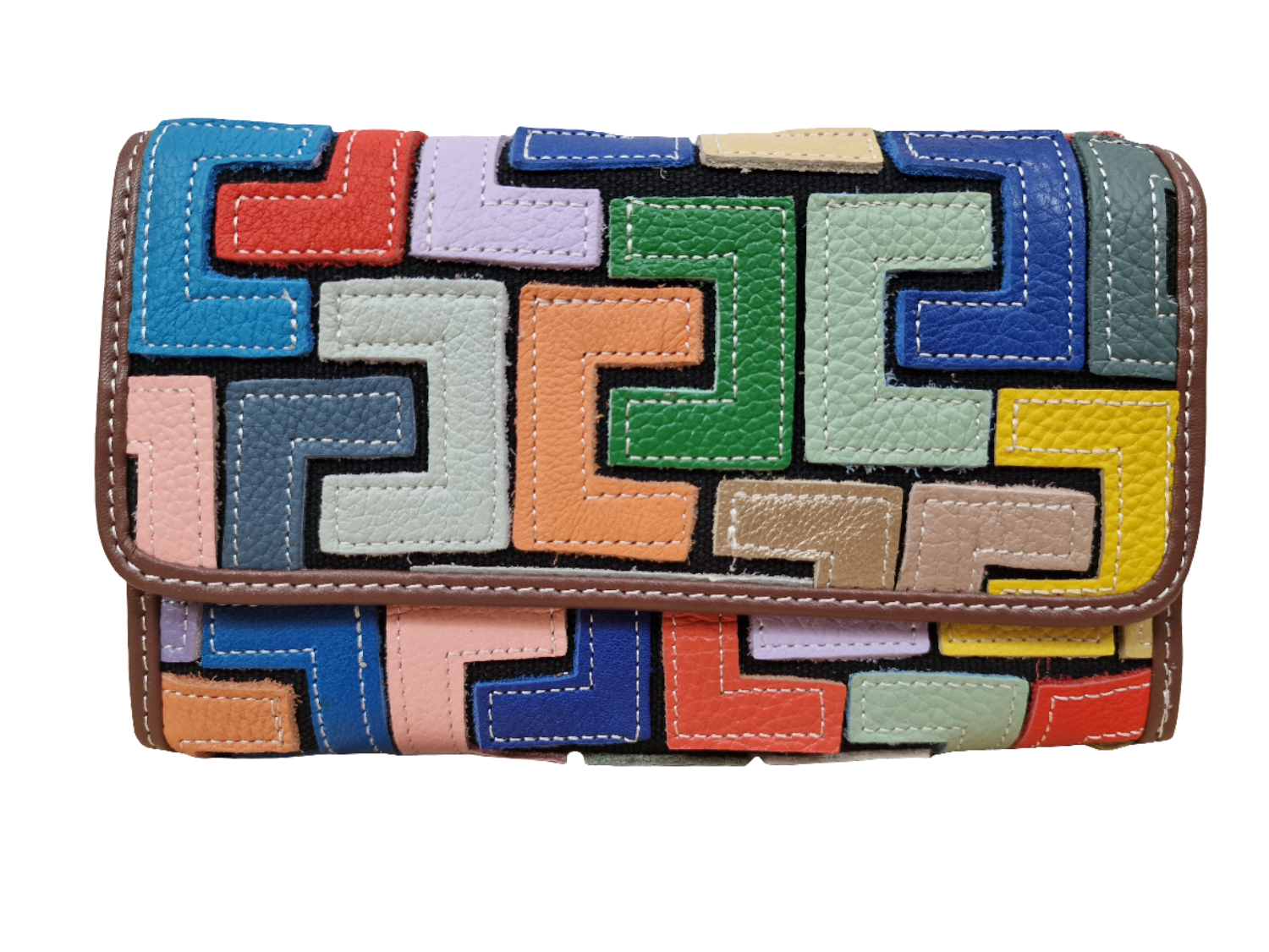 Portefeuille en cuir Tétris
