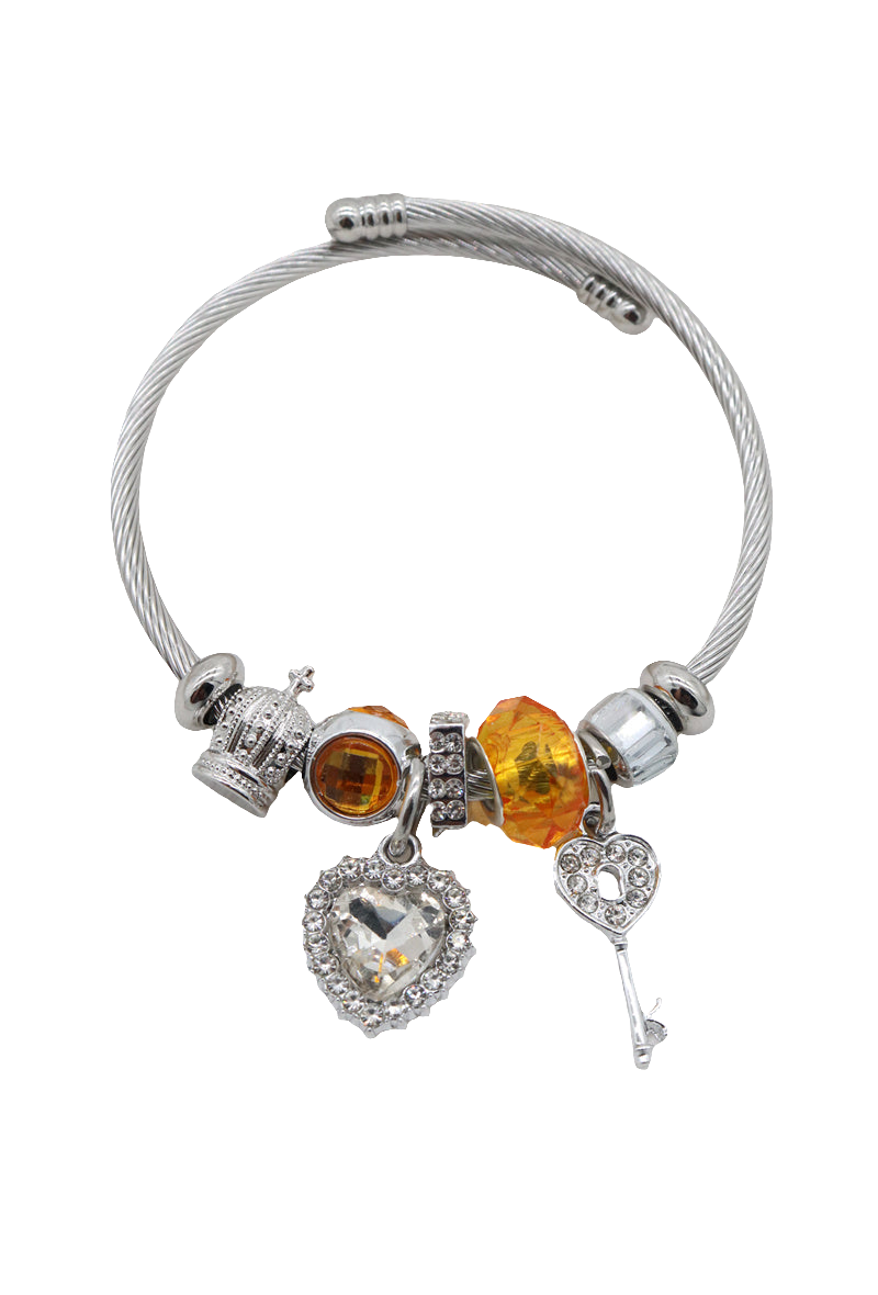 Bracelet souple Coeur et Clé