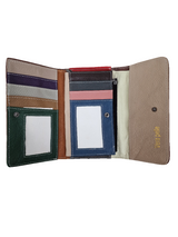 Portefeuille en cuir losange