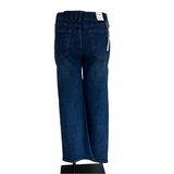 Pantalon jeans avec nœud à la taille coupe droite