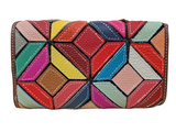 Portefeuille en cuir losange