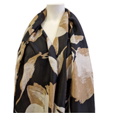 Foulard noir avec fleurs dorées
