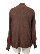 Cardigan grosse maille avec cerises et poches