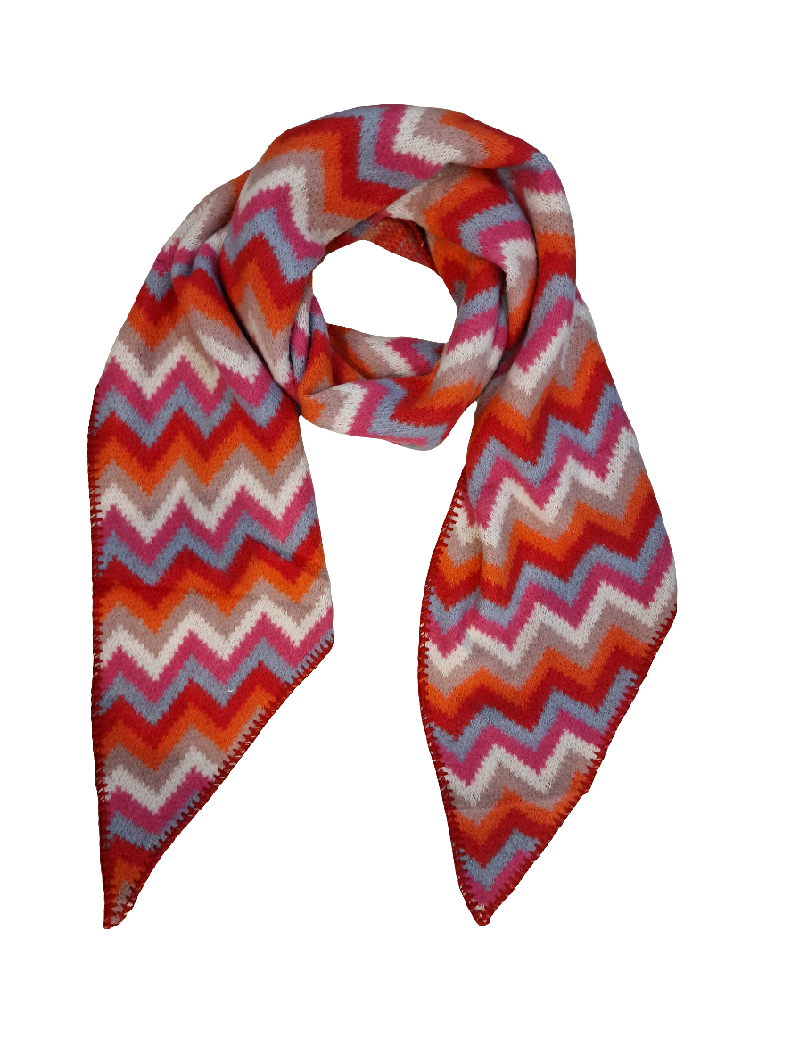 Écharpe en pointe motif zigzag