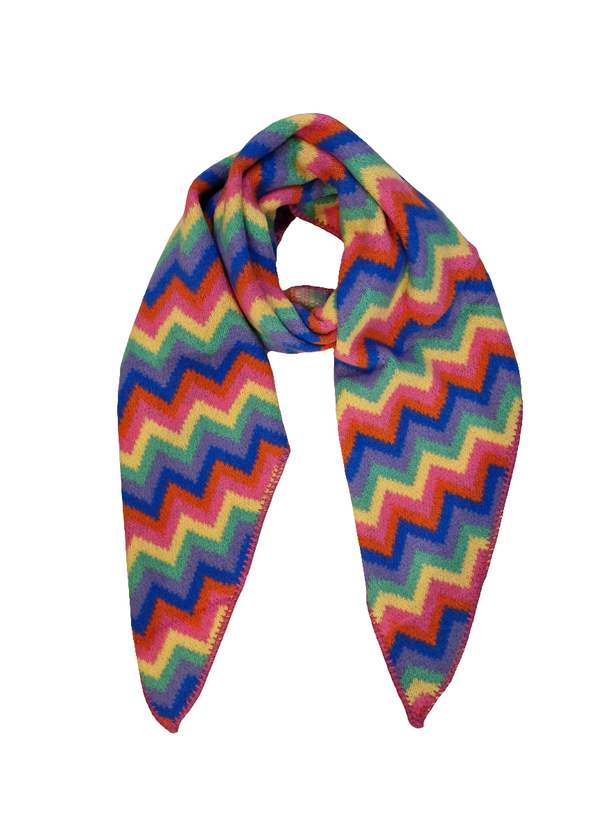 Écharpe en pointe motif zigzag