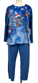 Pyjama en velours - Stitch bleu guirlande