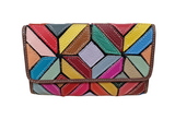 Portefeuille en cuir losange