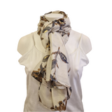 Foulard blanc et fleurs dorées