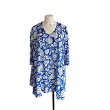 Tunique KATY Longue - Fleurs Royal