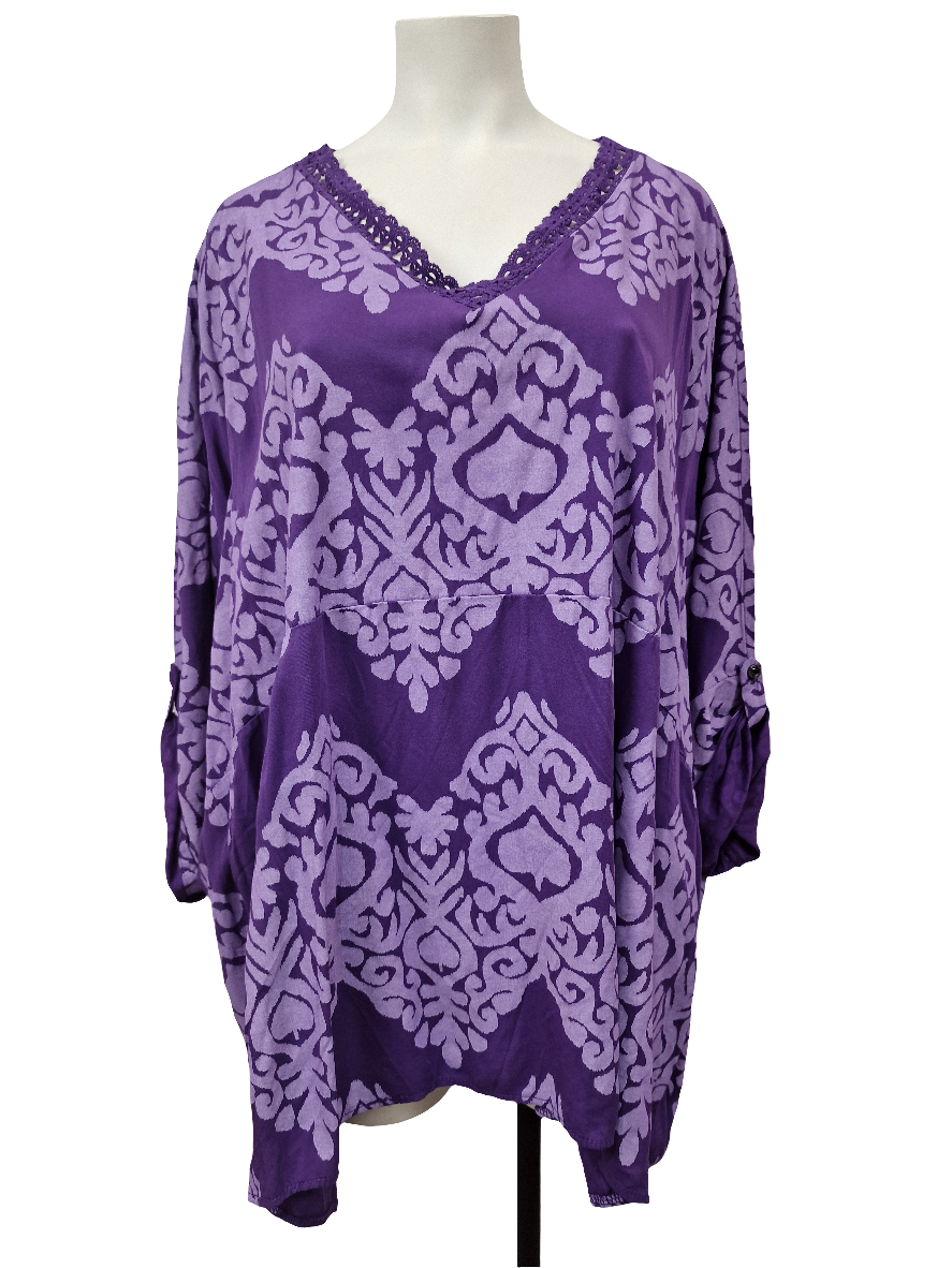 Tunique oversize imprimé ikat