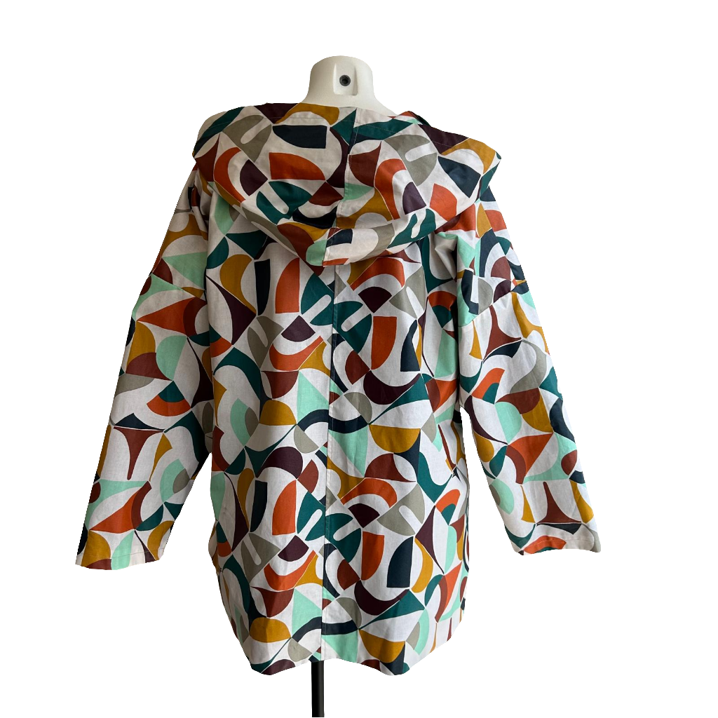 Veste imperméable à capuche - Géométrique