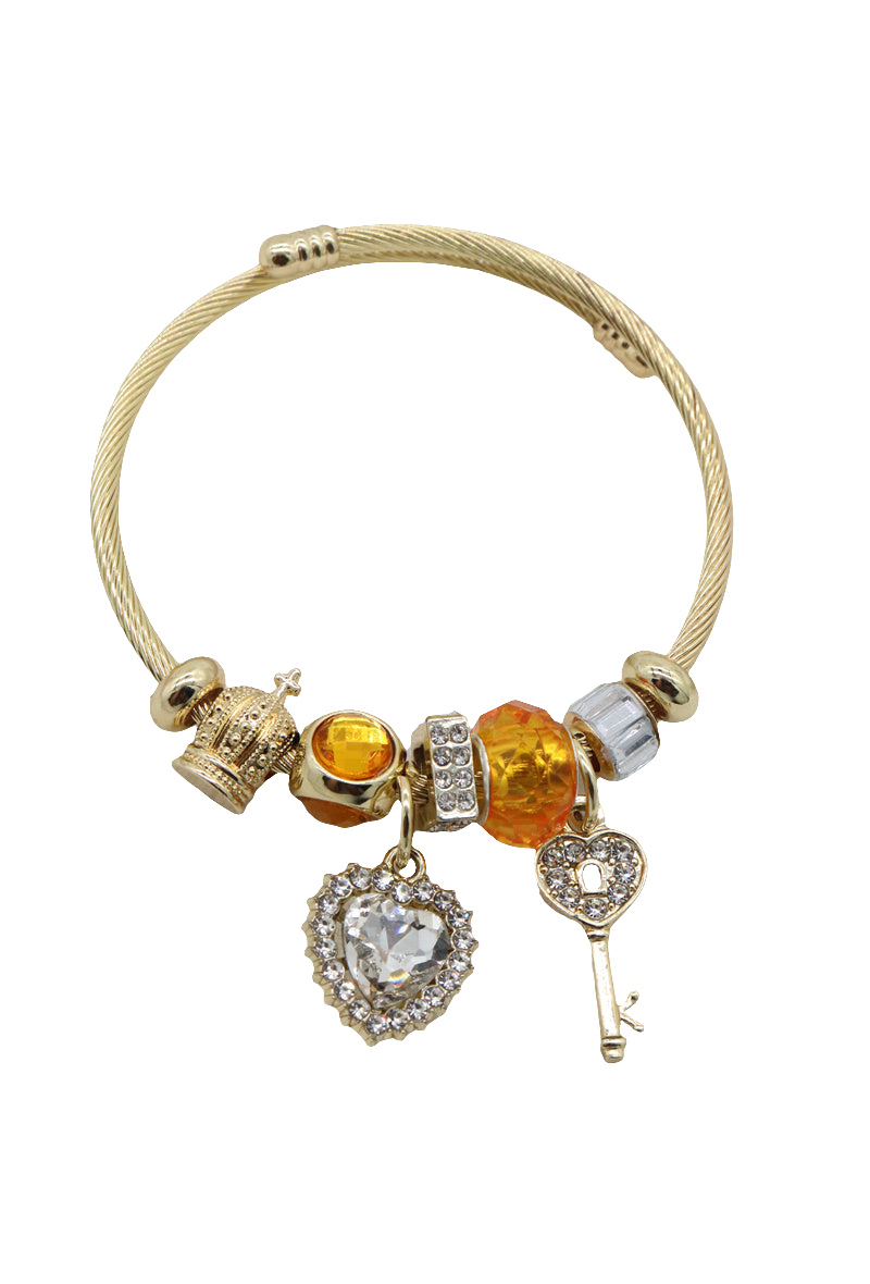Bracelet souple Coeur et Clé