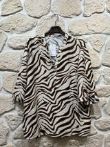 Blouse zèbre brune