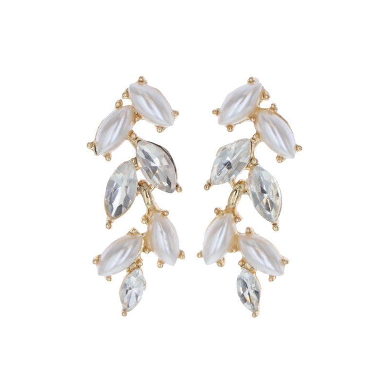 Boucles d'oreilles - Perles et brillants (courtes)