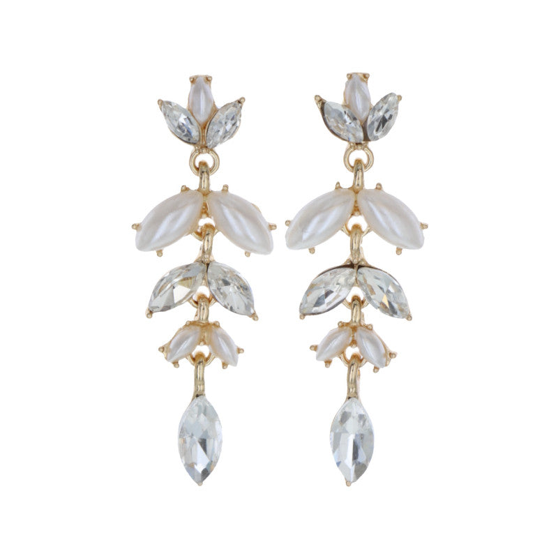 Boucles d'oreilles - Perles et brillants (longues)