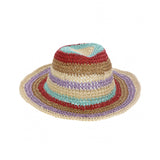 Chapeau de paille avec lignes colorées