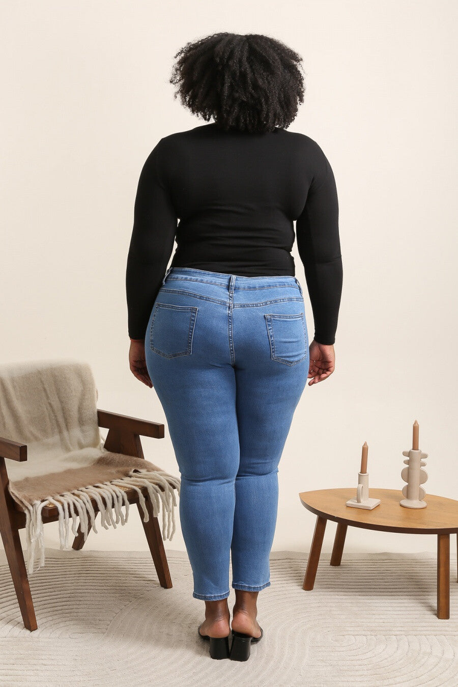 Pantalon Jean avec bouton et tirette