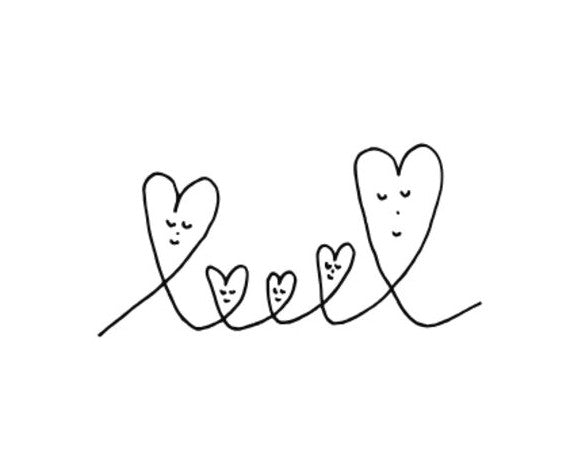 Tattoo Lovely - Famille Coeur