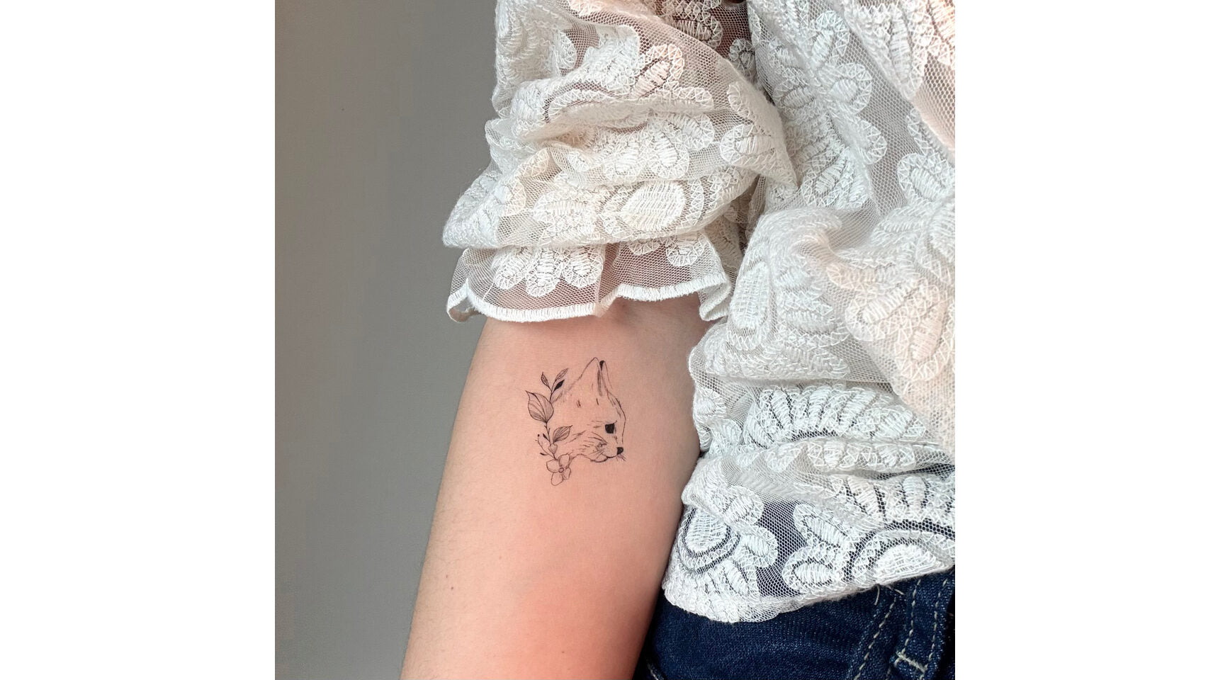 Tattoo Lovely - Le chat floral