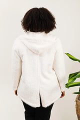 Veste douce avec tirette et poches - Blanche