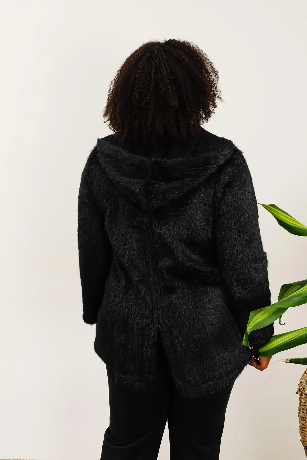 Veste douce avec tirette et poches - Noir
