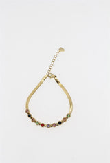 Bracelet fin avec petites perles de couleur