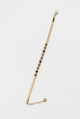 Bracelet fin avec petites perles de couleur