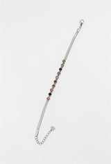 Bracelet fin avec petites perles de couleur